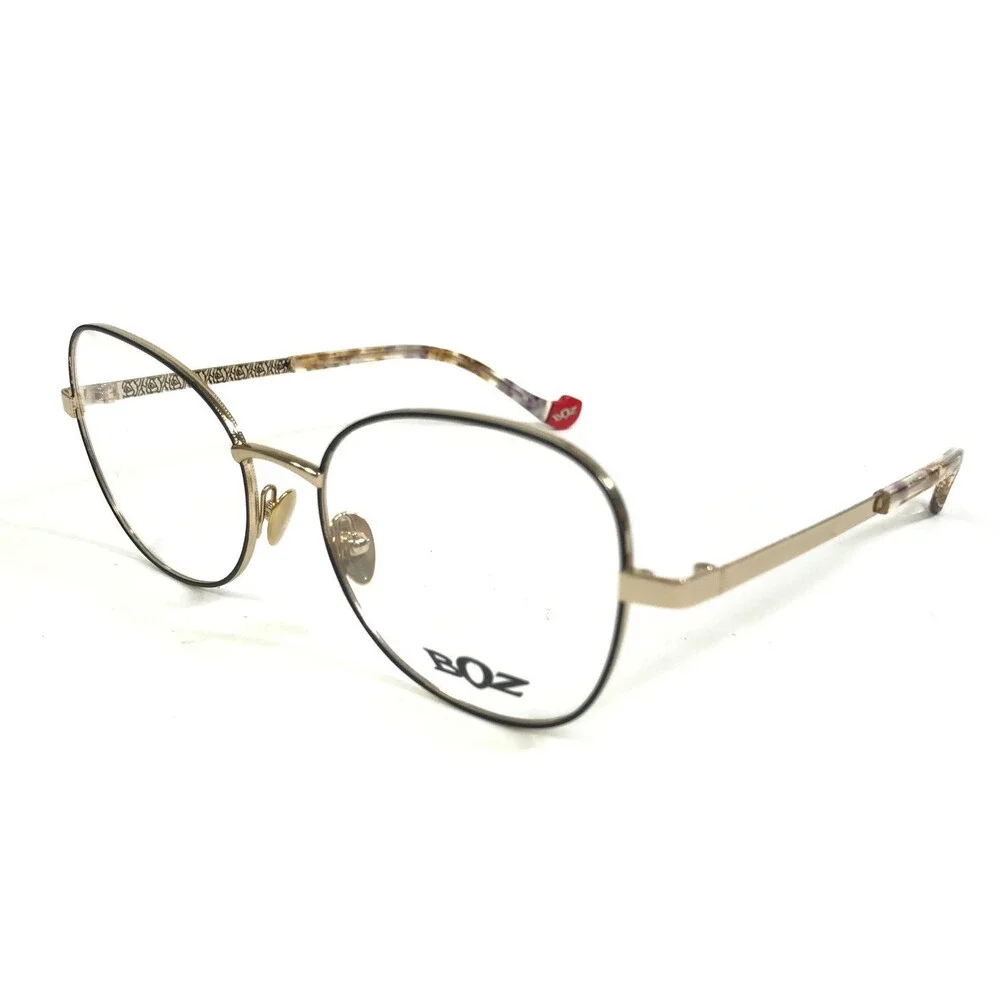 BOZ by JF Rey Eyeglasses Frames LYA 0050 Black Gold Tortoise Wire Rim 53-17-140
